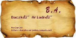 Baczkó Ariadné névjegykártya